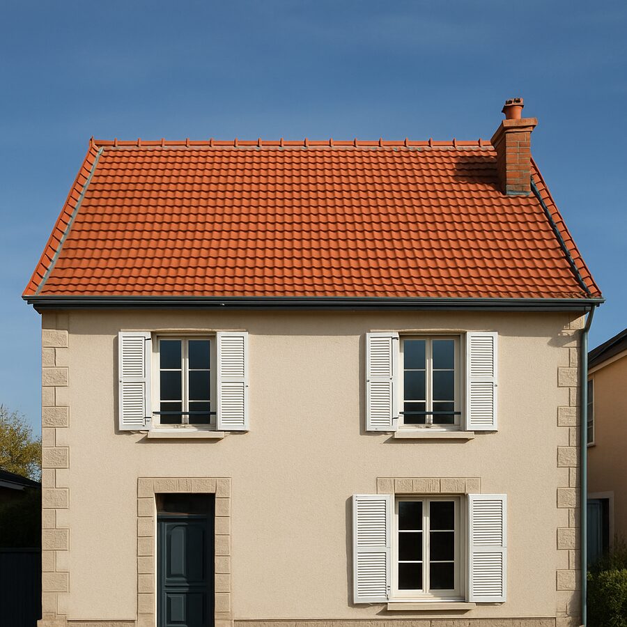 Maison de banlieue avec une toiture en tuiles entièrement rénovée